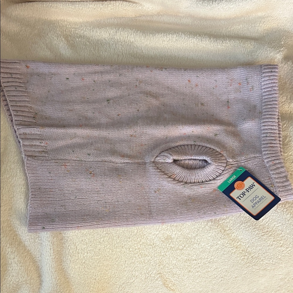 Top Paw Light Purple Dog Sweater, Size L